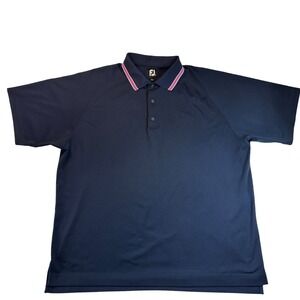 Footjoy Navy Blue Golf Polo Shirt Men's XL Short Sleeve Performance Breathable
